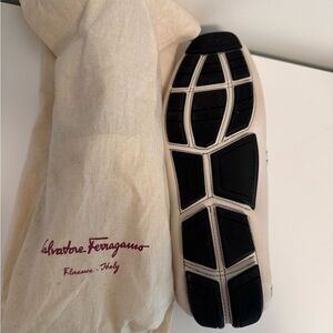 Salvatore Ferragamo Black and White Sole Sneakers